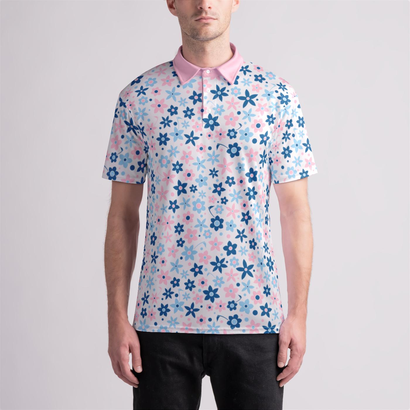 Petals and Pins Mens Polo